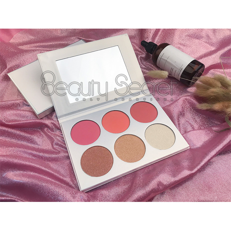 Custom Pigmented Shiny Highlighter  Makeup Private Label Blusher  Palette